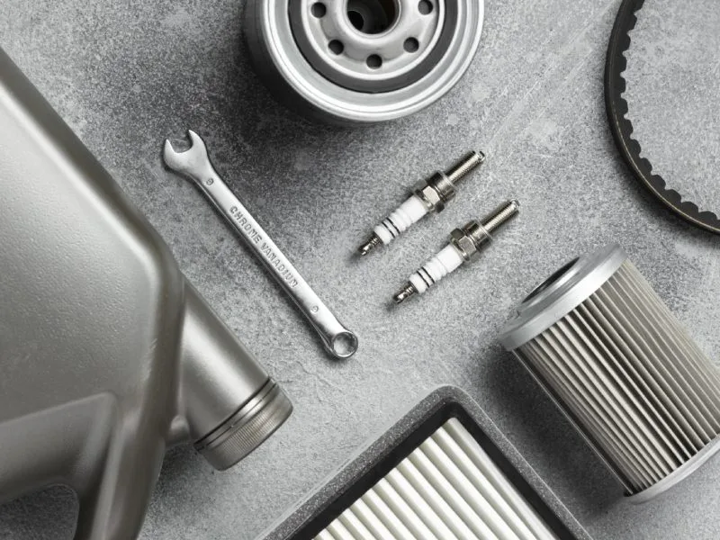 different car accessories arrangement